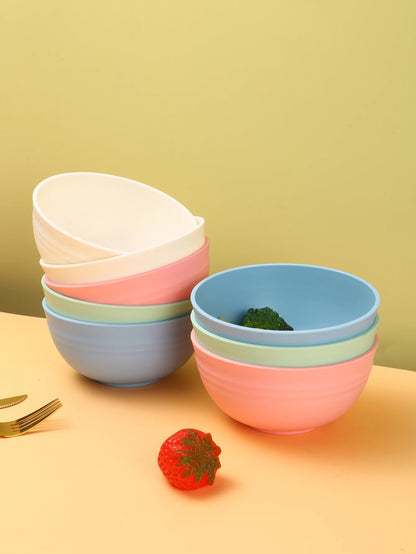 4/8pcs Plastic bowl (reusable) suitable for family kitchen restaurant picnic camping pack food snacks