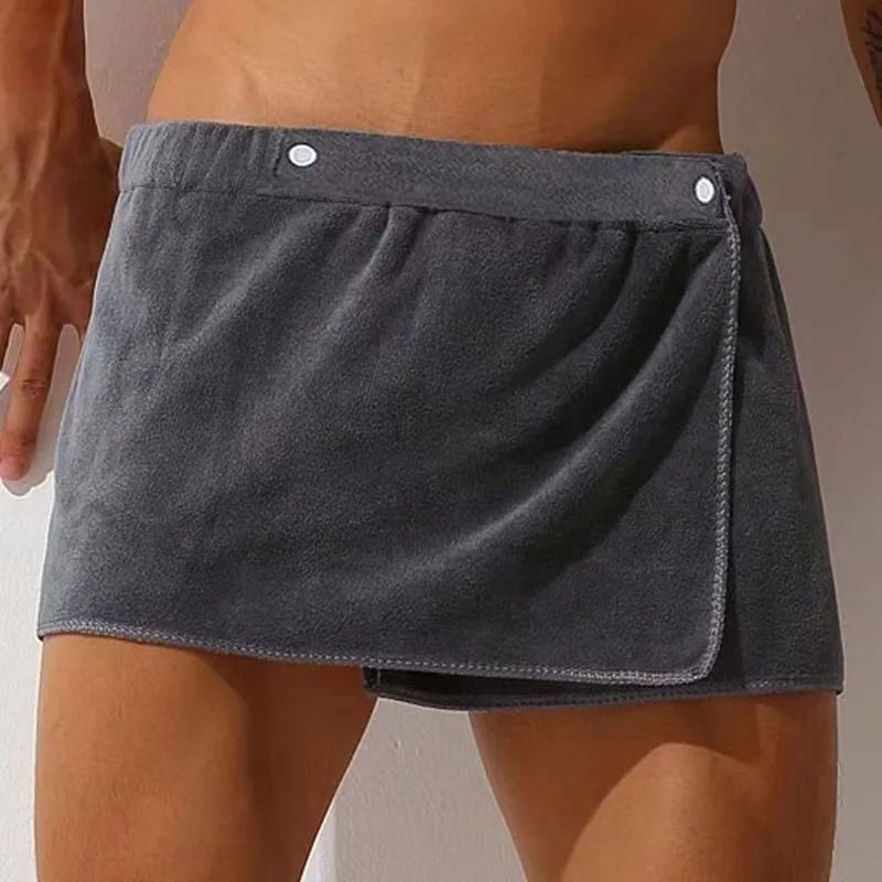 Men's bath towels, absorbent towels, sexy beach short skirts, anti-exposure bath skirts, towels that can be worn, swimming trunk