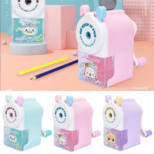 School Supplies Cartoon Animal Gift Pencil Sharpener Anti Sticking Lead Automatically Enters Lead Hand-cranked Mechanical Tool