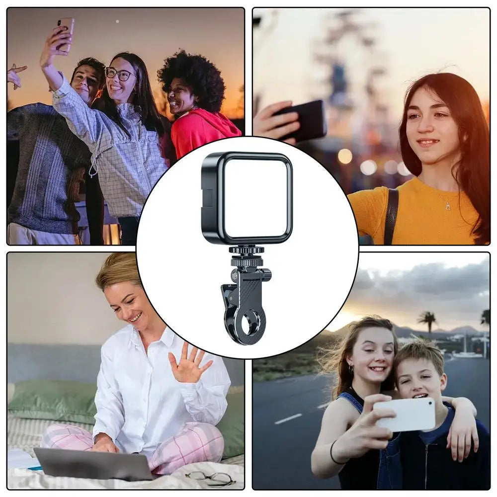 Phone Light, Portable 3-Levels Fill Light for Photography, Battery-Powered Video Light, Adjustable Brightness, Clip-On Phone