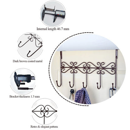 Five Hooks Hooks Over Door Towel Clothes Hat Bag Over Door Bathroom Hanger Hanging Coat Cloth