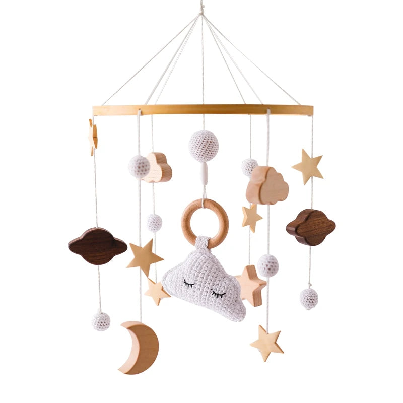 Baby Mobile Crib Bed Bell Musical Rattles Toys Soft Felt Cartoon Animal for Infants Nursery Mobiles Forest Animals Crib Toys