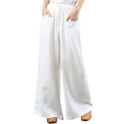 Women Summer High Waisted Palazzo Pants Wide Leg Long Pant Trousers With Pocket Internet celebrity new hot selling