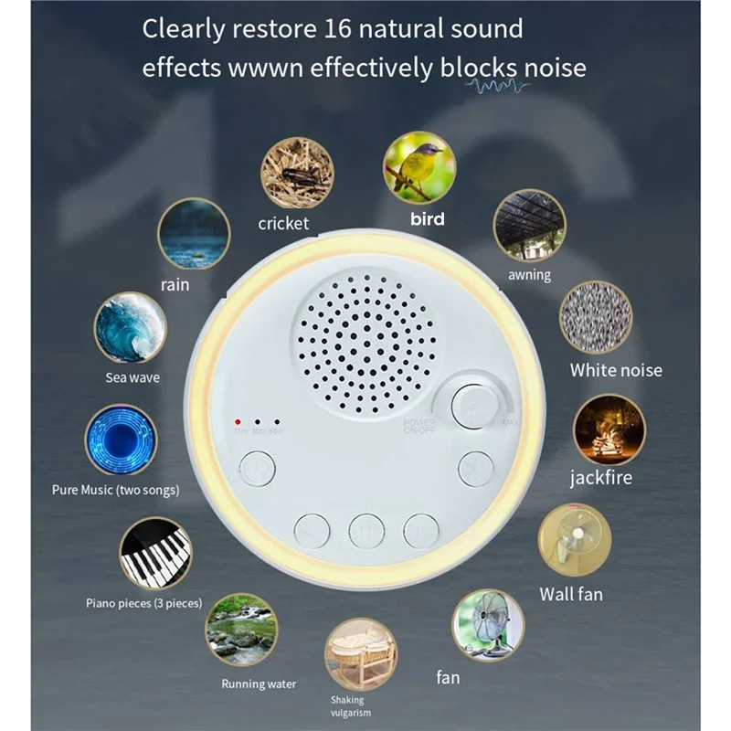 ABGI-Intelligent White Noise Breathing White Noise Machine High Quality Light Sleep Device Baby Soothing Device Sleep Music
