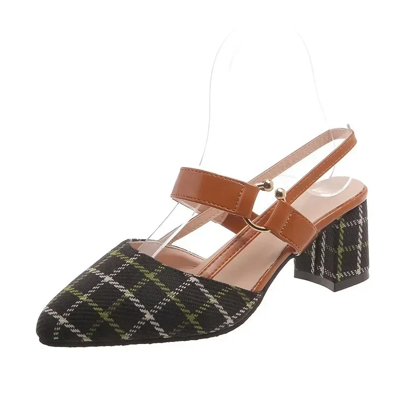 Sandals Women's Summer New Pointy Chunky Sandals Large Size Women's Fashion Woman Shoes  Sandals