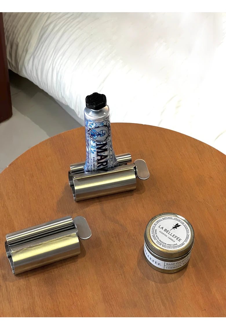 Stainless Steel Toothpaste Squeezers Manual Metal Toothpaste Dispenser Face Creams Rolling Press Bathroom Accessories