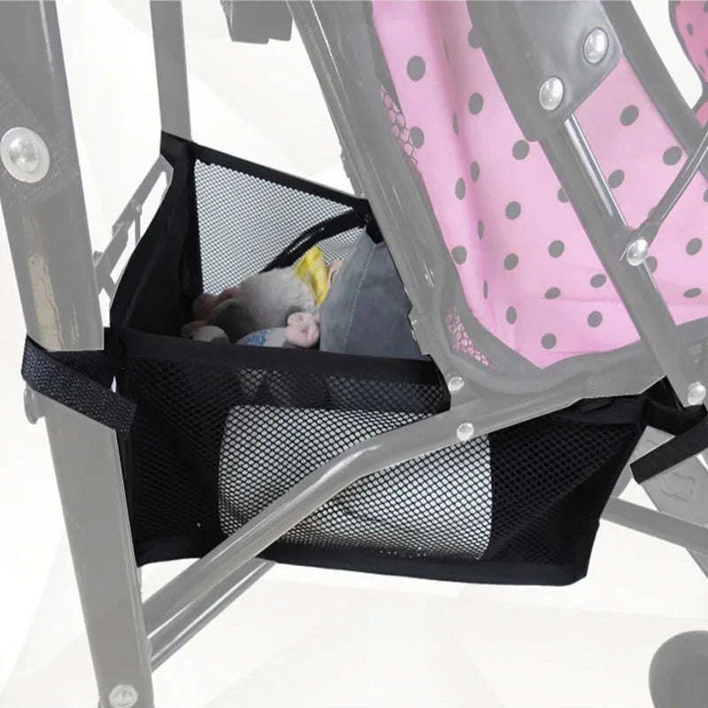 Portable Baby Stroller Basket Newborn Stroller Hanging Basket Infant Stroller Accessories Pram Bottom Basket Organizer Bag