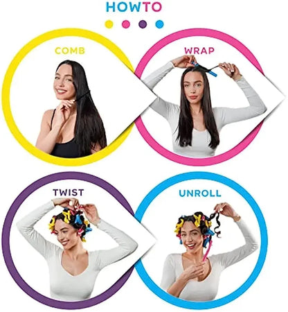 42pcs/Set Flexible Curling Rods Hair Twist Flexi Rods Hair Curlers Set Twist Foam Hair Rollers DIY No Heat Hair Rods Rollers