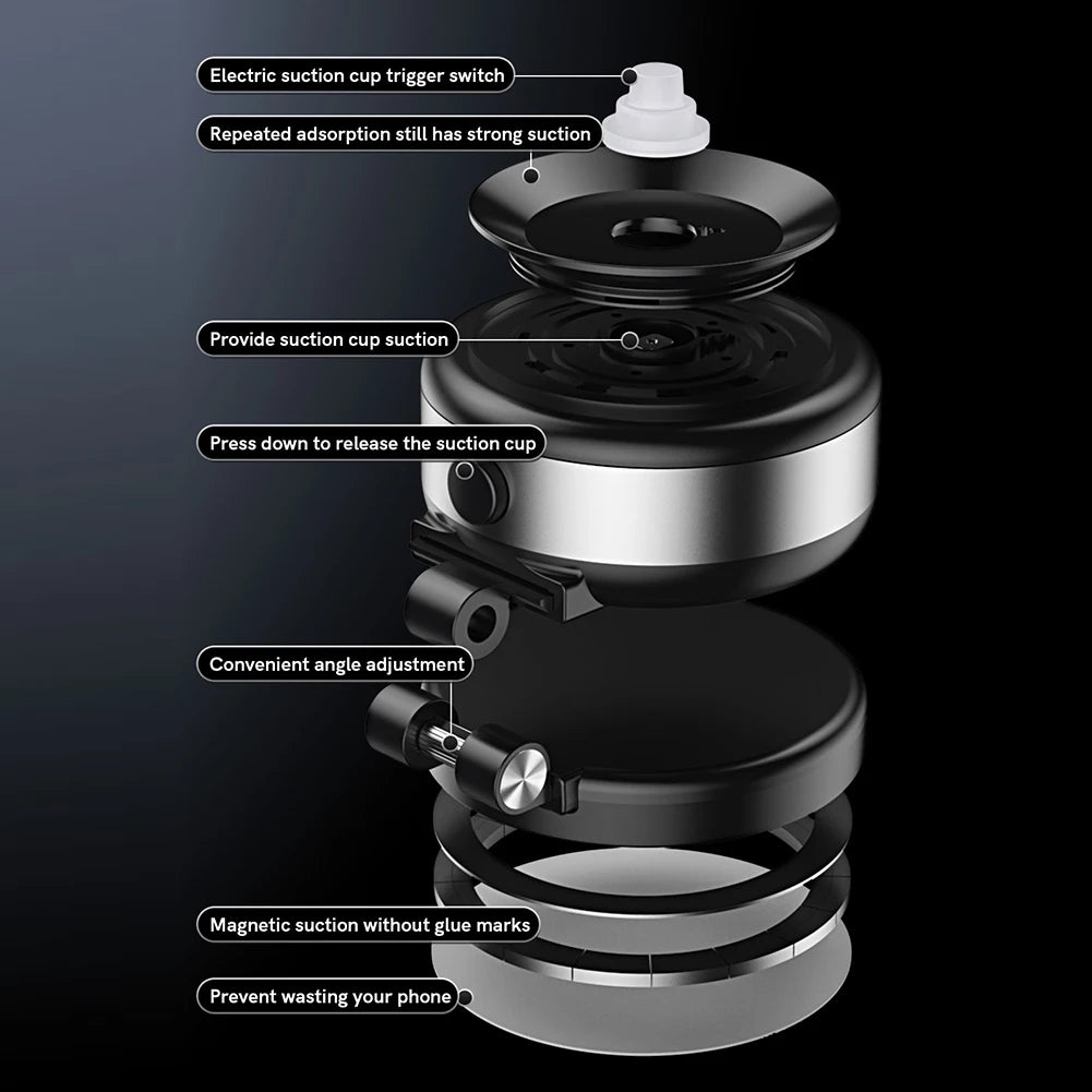 Magnetic Suction Cup Phone Mount for iPhone 16/15/14/13/12 Pro Max Plus Mini Magnetic Phone Holder for Car/Mirror/Smooth Surface