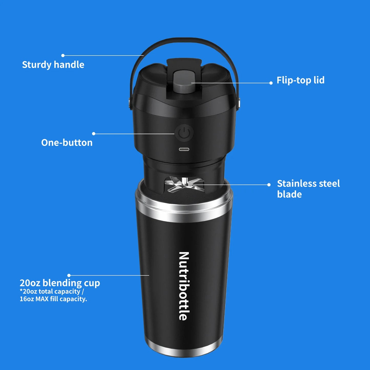 Portable Home Blender, Electric Cordless Juicer, Thermos Cup, Multifunctional Charging Wall Breaker.