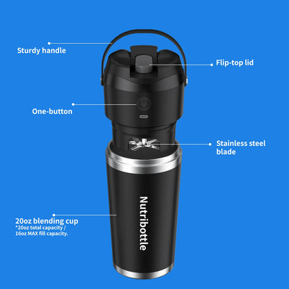 Portable Home Blender, Electric Cordless Juicer, Thermos Cup, Multifunctional Charging Wall Breaker.