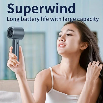 Handheld Small Fan 120 High-speed Desktop Fan Adjustable Portable Outdoor Handheld USB Rechargeable Mini Handheld Electric Fans