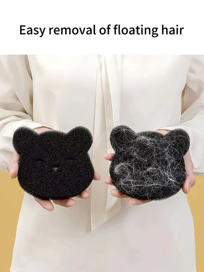 2 /4 Sets Of Household Pet Hair Remover, Machine Washed Bear Sticky Sponge, Reusable, Suitable For Washing Machine, Dryer, Black