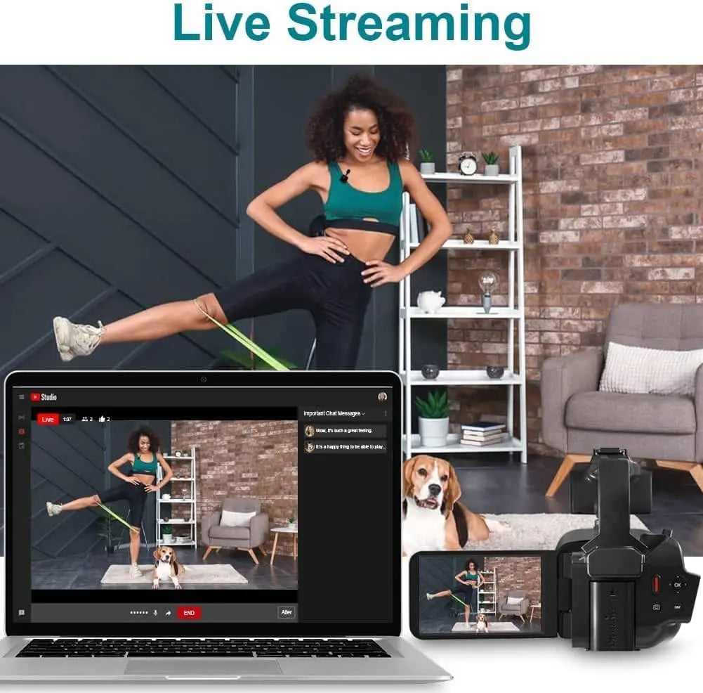 6K Professional Video Cameras for Photography 64MP Ultra HD 18X Digital Zoom Camcorders YouTube Live Streaming Vlog Recorder