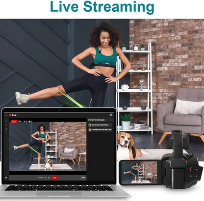 6K Professional Video Cameras for Photography 64MP Ultra HD 18X Digital Zoom Camcorders YouTube Live Streaming Vlog Recorder