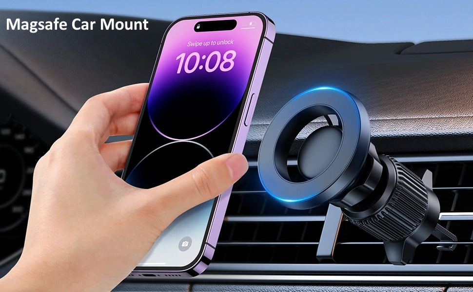 Magnetic Phone Holder 360° Rotation Strongest Magnet Car Air Vent Mobile Phones Mount for iPhone 16 15 14 13 Pro Max Accessories