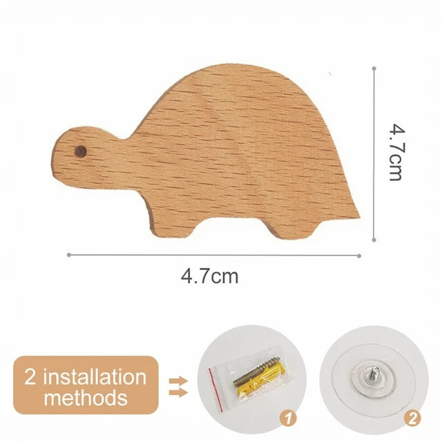 1pcs Animal Wooden Hooks Cute Room Decor Hook Wall Keychain Coat Hook Home Door Wood Hook Hanger Kitchen Accessories Gadget