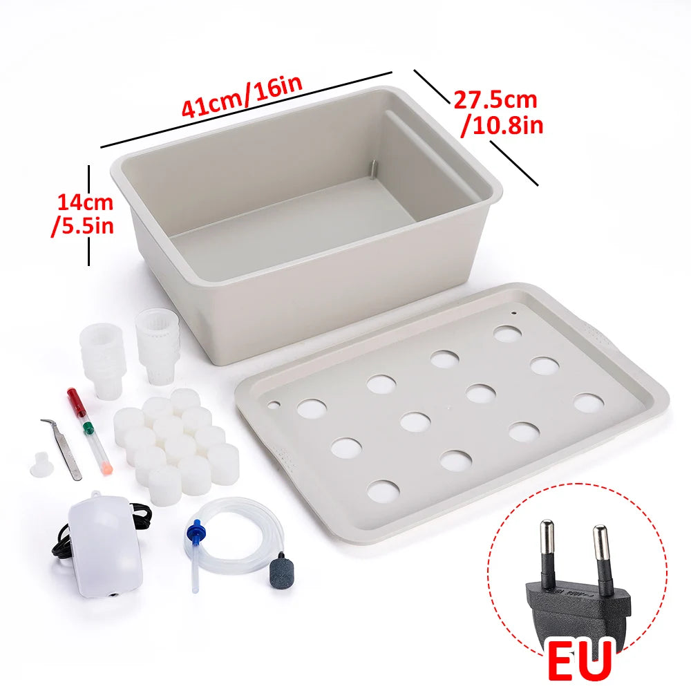 12 Holes Plant Site Hydroponic Garden Pots Planter System Cabinet Box Grow Kit Bubble Nursery Pot Indoor Outdoor Cultivation Box