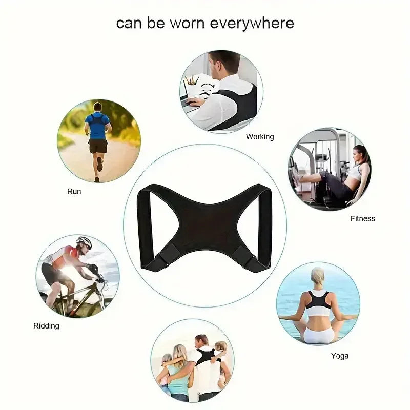 Invisible Back Posture Corrector Trainer Adjustable Shoulder Brace Straight Holder Clavicle Support for Men Women Adult Children