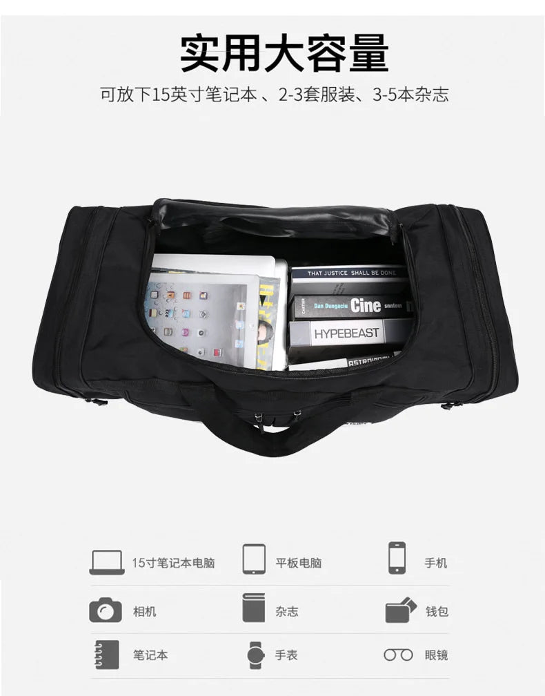 70CM 70L Nylon Luggage Travel Gym Outdoor Bag Large Travelling For Women Men Duffle Handbags Shoulder Weekend Sports Bag maletas