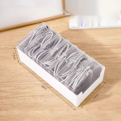 1Set Desk Storage Data Cable Storage Box Cable Organizer Bag With Power Charging Cable Management And Jewelry Storage