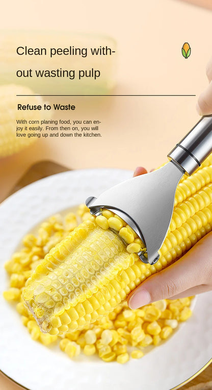 Stainless Steel Corn Peeler Corn Thresher Easy Peel Corn Stripper Handle Corn Knives Peeler Kitchen Fruit and Vegetable Tools