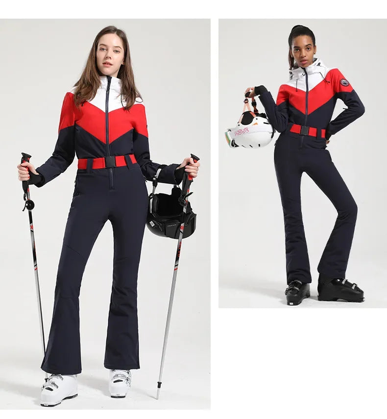 Snow Suites Winter 1PS Snowboard Wear Sports Women Snowsuits 2025 Female Windproof Skiing Suites Hooded Waterproof Ski Clothing