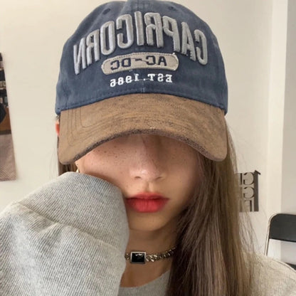 New Unisex Cap Washed Cotton AC-DC letter Embroidery Baseball Cap Outdoor Casual Classics Hats For Women Men Cap