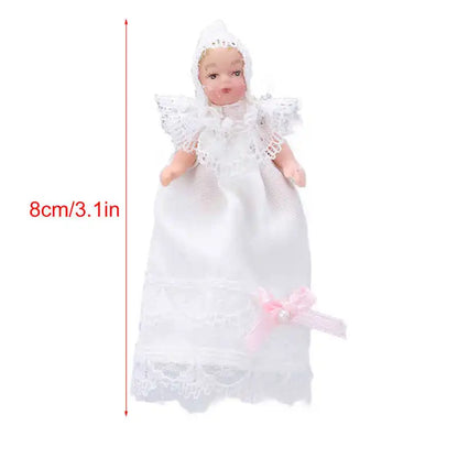 Doll House Servant 1:12 Doll House Miniature Turnable Ceramic Victorian Servant Toy Decoration with Stand