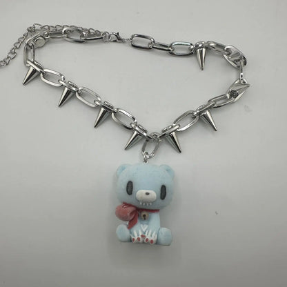Accessories Series Cute Creative Handmade Melancholic Bear Necklace Fashion Accessories Y2k Style Accessories Children'S Gifts