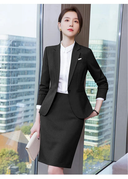 Ladies Office Work Wear Blazers Formal OL Styles Business Suits Pants and Jackets Coat Spring Autumn Professional Career Set