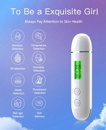 LCD Digital Skin Detector Pen Face Skin Tester Skin Smart Water Oil Fluorescent Content Facial Moisture Analyzer Skin Care Tools