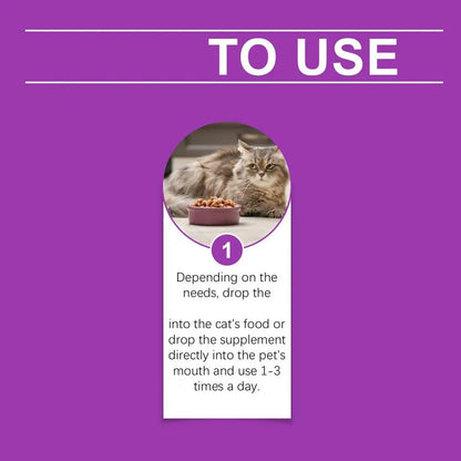 Cat Supplement All-in-1 Multi Liquid Body Care Drops Daily Supplement 60ml Body Care Drops For Supports Joint Care Skin & Coat