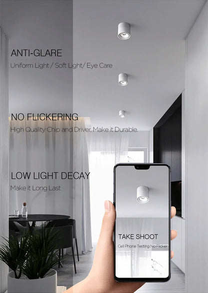 Led Spotlights Foldable Downlight Wall Spot Led Lamp Focos Ceiling Lamp Surface Mounted Indoor Lighting for Living Room Kitchen