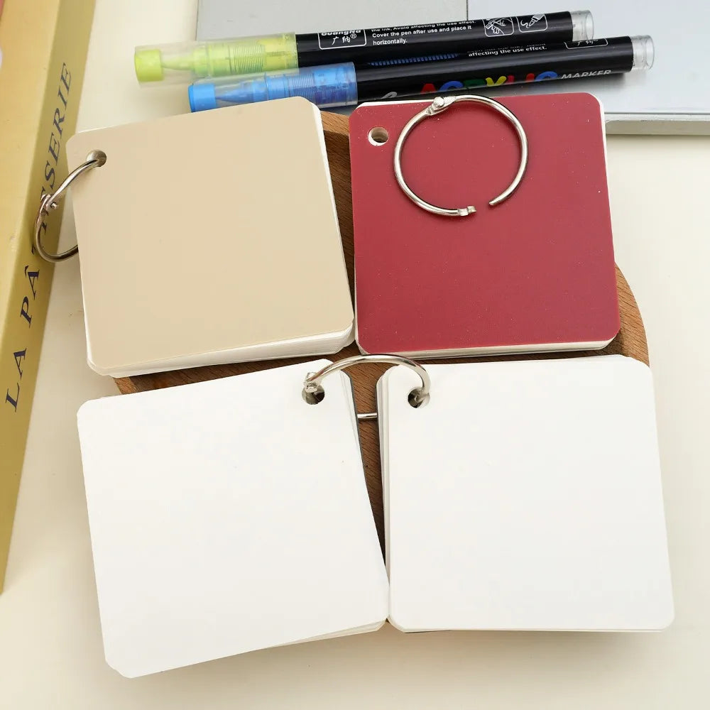 80-320Sheets Portable Notebook with Binder Rings Spiral Mini Notebook Study Cards Book Red/Yellow/Green/Black Student Stationery