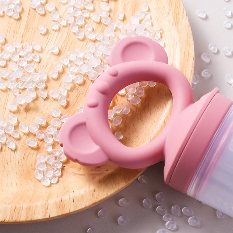 Baby Fruit Feeder Food Grade Silica Gel Pacifier Silicone Teething Nipple Feeding Grind Fruits Vegetable for Baby's Meal Feeding