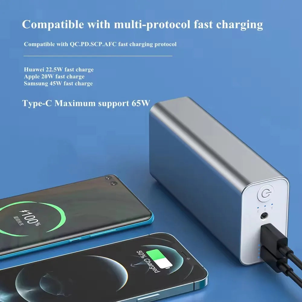 Powerful Mini 12V DC Output 65W Powerbank PD Charger 30000mAh Fast Charging Emergency Laptop Portable Power Banks Power Station
