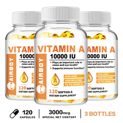 Vitamin A Capsules 3000mcg - Supports Healthy Vision & Immune System - Non GMO