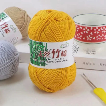 Tiansi Bamboo Cotton Yarn Bamboo Charcoal Cotton Hook Needle Thread Cotton Nitrile Woven Yarn DIY Weaving Material