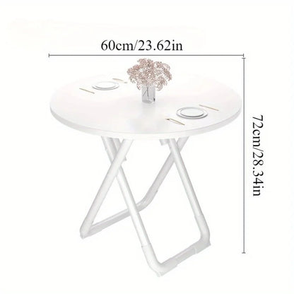 Foldable table Household simple dining table Small apartment eating round table Balcony small table Outdoor stall table