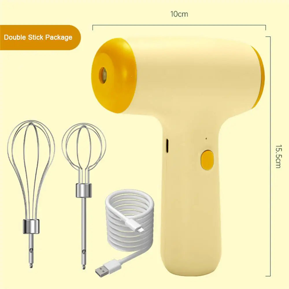 Egg Blender 3-speed High Power Foam Milk beater Double-rod Wireless USB Electric Portable Mixer Eggbeater Manual Milk Frother