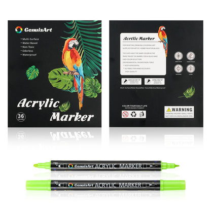 12/24/36/48/60/80 Colors Dual Tip Acrylic Paint Pens Markers Art Supplies for Wood, Rocks, Canvas, Glass, Ceramic, DIY, Graffiti