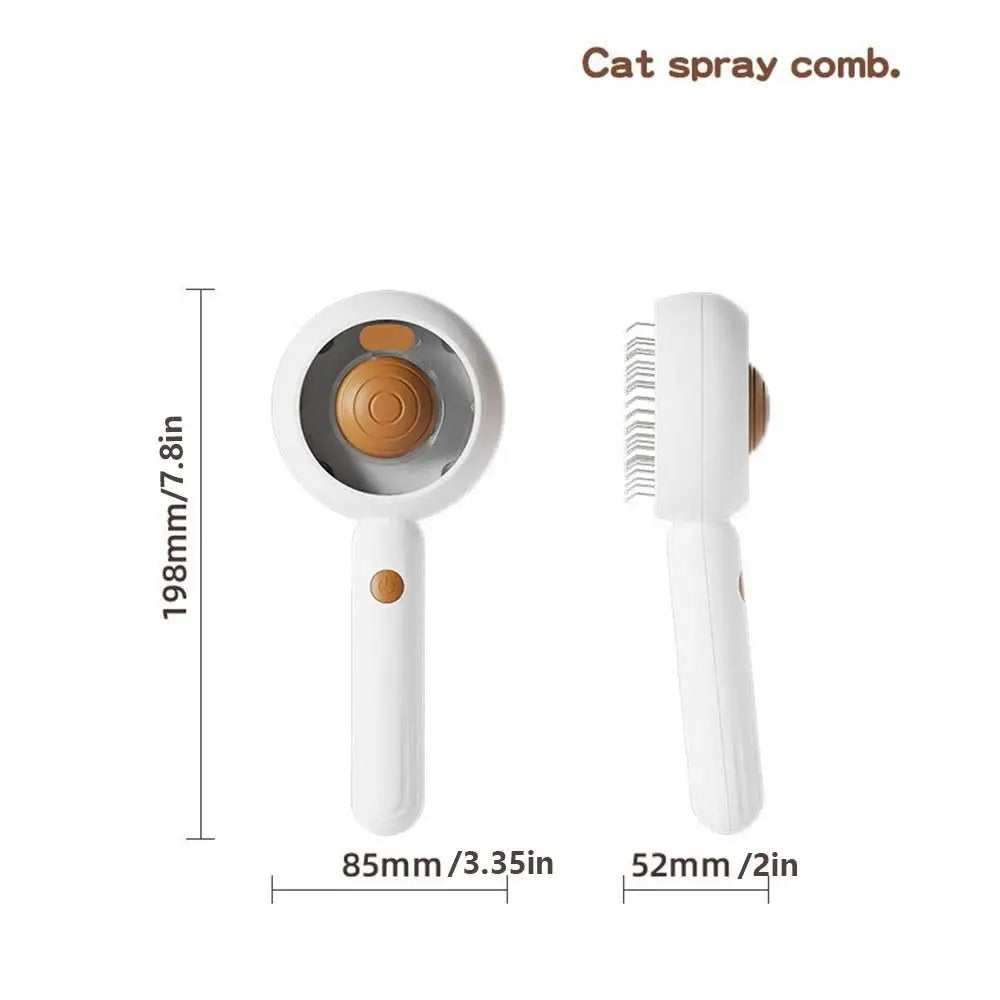 Hair Removal Pet Spray Hair Comb Self-cleaning Sliker Brush Anti-Static Steam Spray Hair Remover Smooth Tips Health Protection