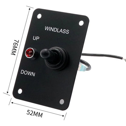Marine Boat Anchor Windlass Control Panel Return Aluminum Plate 2 Way Led Light Up/Down Toggle Switch Anchor Winch