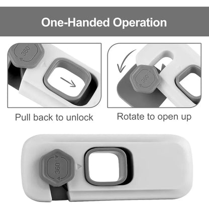1-piece Safety Child Protection Double Door Refrigerator Lock, Cabinet Lock, No Tools or Drills Required, Strong Adhesive, Gray
