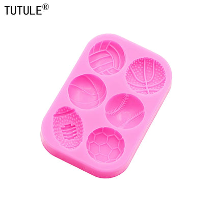 Sports Ball Football Basketball Accessories DIY Jewelry Earrings Silicone Mould Epoxy Flexible Polymer Clay Mold Chocolate Mold