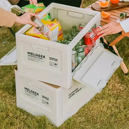 Folding Organizers Box Camping Storage Box Trunk Organizer Camping Picnic Camping Box Folding Outdoor Stool Organizers Storage