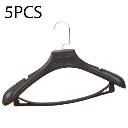 5pcs Wide Shoulder Plastic Clothing Hanger Suit Clothes Hanger Seamless Coat Drying Racks Wardrobe Room Storage Organizer