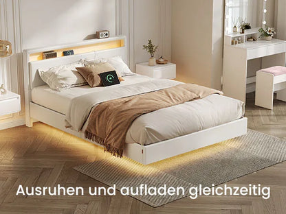 VASAGLE Upholstery bed bed frame double bed frame (floating visual effect