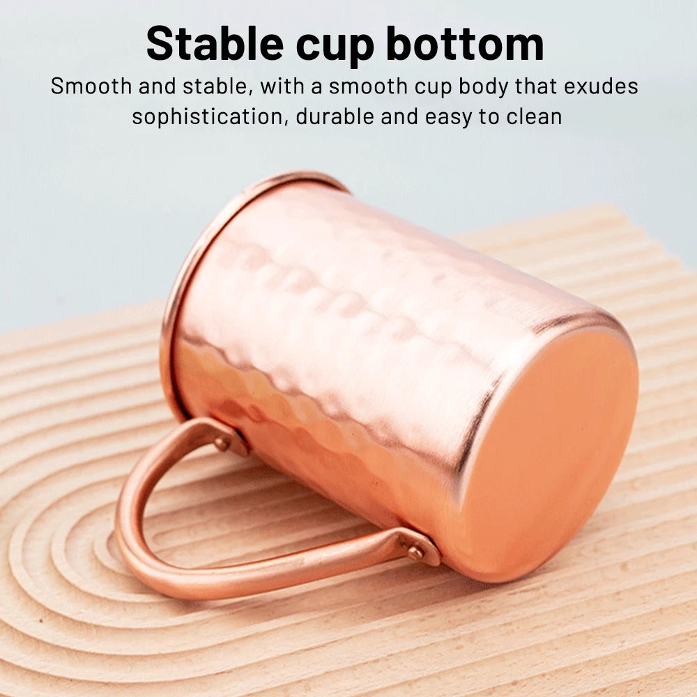 Copper Moscow Mule Mug Durable Coppery Beer Mugs Coffee Mug Milk Cup Pure Copper Bar Cup Drinkware Kitchen Supply